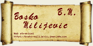 Boško Milijević vizit kartica